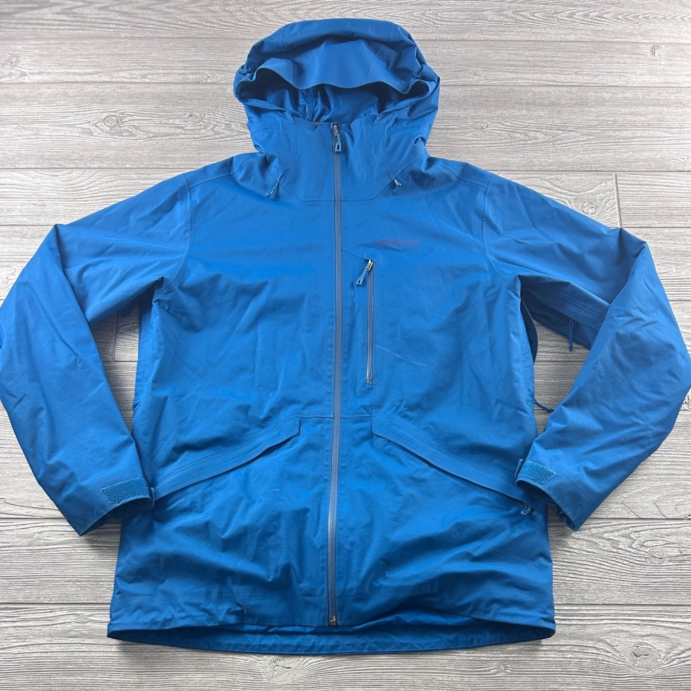 Patagonia Mens Insulated Snowshot Ski Jacket Blue RECCO Hooded Medium